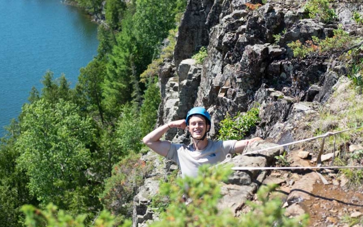 rock climbing camp for teens in boundary waters